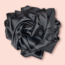 Load image into Gallery viewer, Aswad - Black Satin Silk Hijab
