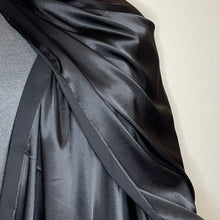 Load image into Gallery viewer, Aswad - Black Satin Silk Hijab
