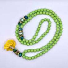 Load image into Gallery viewer, Tasbeeh - Green with Yellow Floral
